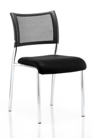 Melbourne Chrome Stacking Chair - Black 