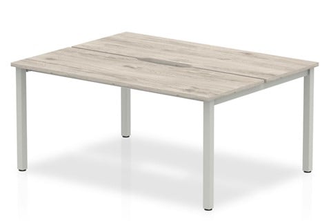 Gladstone Grey Oak 2 Person Double Bench Desk - 2 x 1400mm 