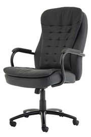 Colossus Heavy Duty Bariatric Black Leather Office Chair - Black Frame