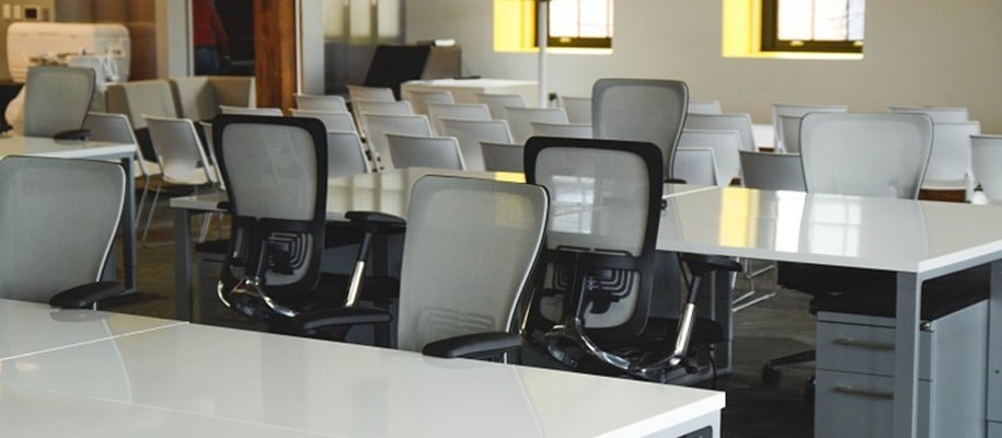 an office of ergonomic chairs