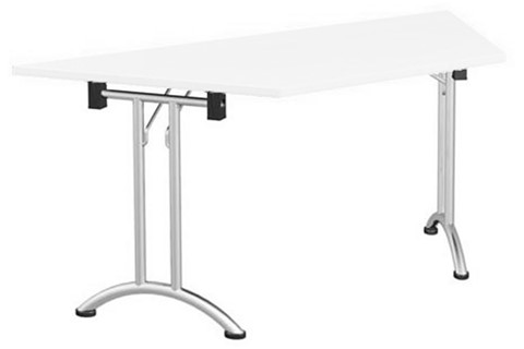 Avon White Folding 22.5 Degree Trapezoidal Table - 1400mm 