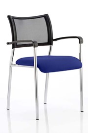Stackable Chrome Meeting Chair - Blue 