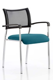 Stackable Chrome Meeting Chair - Green 