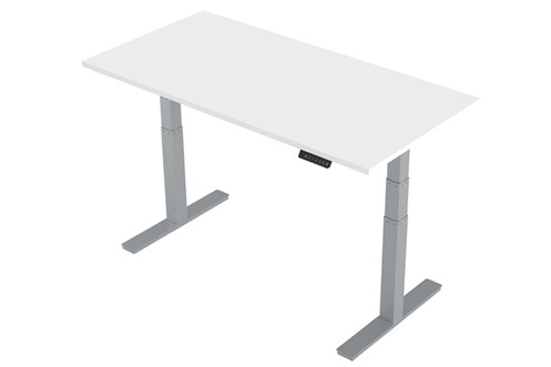 Height Adjustable Rectangular White Office Desk 1600 Mm Wide Polar