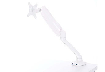 White Single Monitor Arm - White 