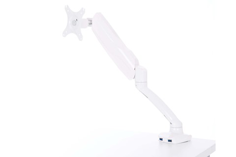 White Single Monitor Arm - White 