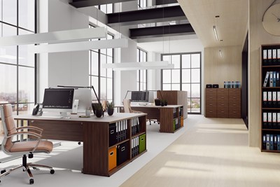 Nova Walnut  Tall Office Cupboard