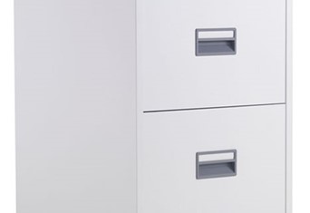Mod White Steel Filing Cabinets - Two Drawer 