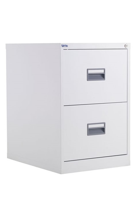 Mod White Steel Filing Cabinets - Two Drawer 