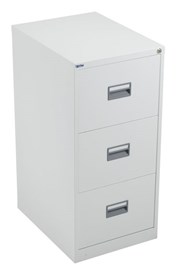 Mod White Steel Filing Cabinets - Three Drawer 