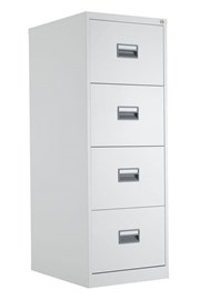 Mod White Steel Filing Cabinets - Four Drawer 