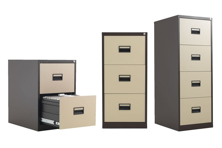 Mod Brown Steel Office Filing 3 Size Options
