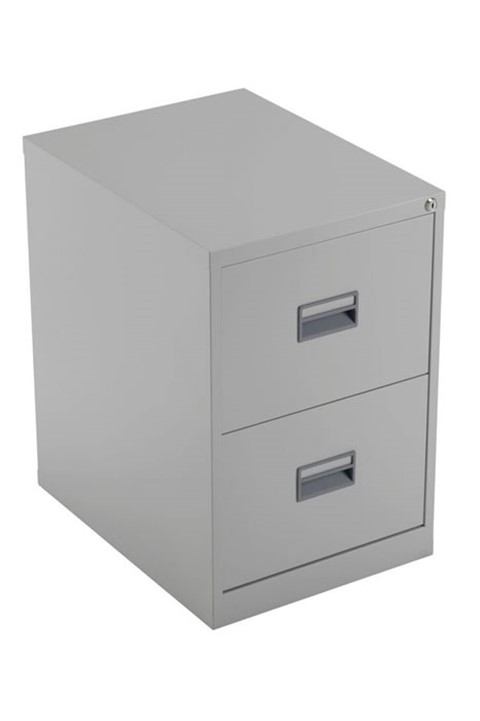 Mod Grey steel Filing Cabinets - Two Drawer 
