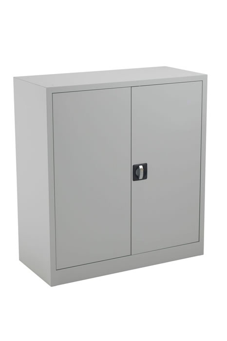 View Steel Grey 2 Door Office Cupboard 3 Sizes Adjustable Shelves Lockable Mod information
