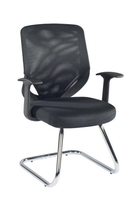View Breathable High Back Mesh Home Office Visitor Chair Deeply Padded Comfortable Seat Fixed T Arms Chrome Cantilever Base Endo information
