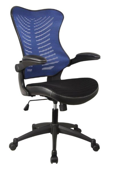 Mesh Executive High Back Office Chair - Folding Arm - Red & Black Mesh
