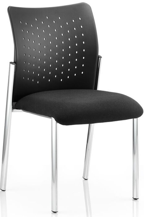 View Espacio Padded Visitor Chair Chrome Frame Black information