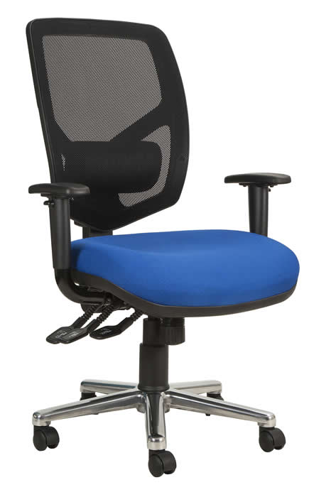 View Blue Bariatric Heavy Duty Office Chair Fabric Seat Mesh Back Haddon information