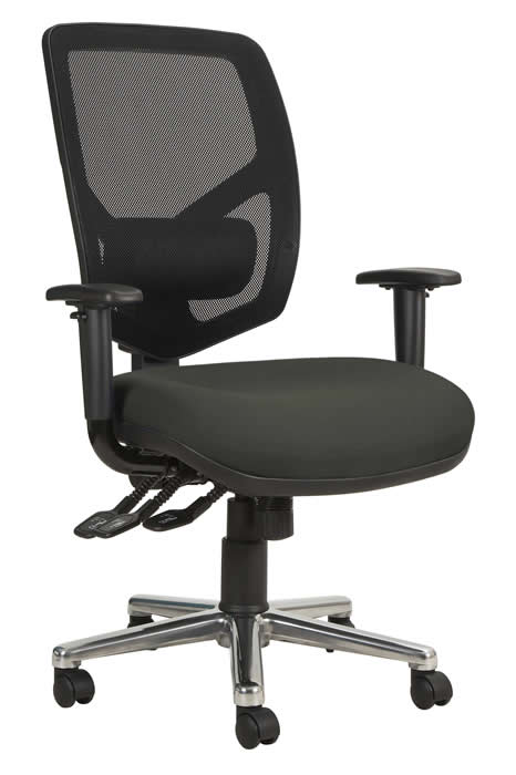 View Grey Bariatric Heavy Duty Office Chair Fabric Seat Mesh Back Haddon information