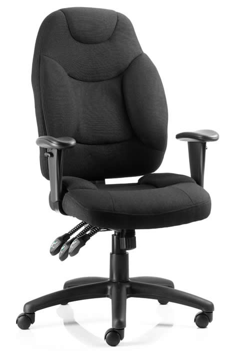 View Black Fabric Ergonomic High Back Multi Adjustable Functionality Home Office Reclining Computer Desk Chair Height Adjustable Seat Arms Thor information