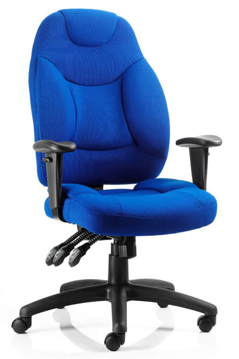 View Blue Fabric Ergonomic High Back Multi Adjustable Functionality Home Office Reclining Computer Desk Chair Height Adjustable Seat Arms Thor information
