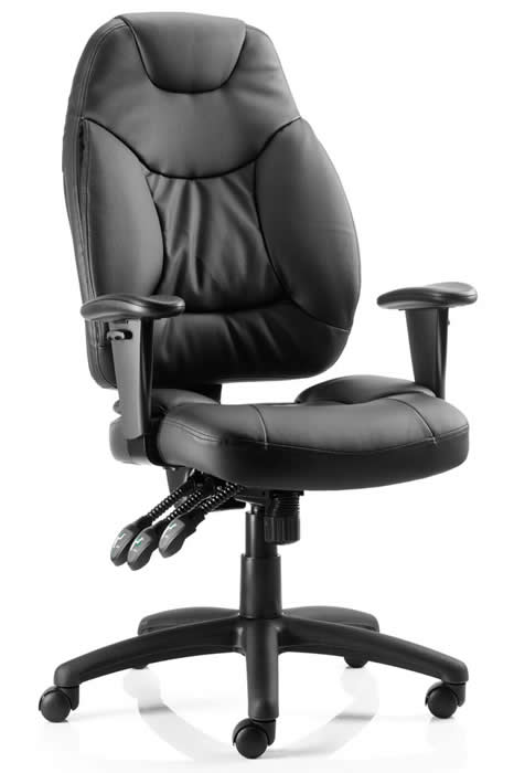 View Black Leather Ergonomic High Back Multi Adjustable Functionality Home Office Reclining Computer Desk Chair Height Adjustable Seat Arms Thor information