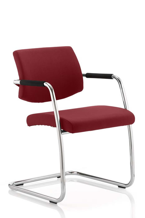View Red Fabric Upholstered Visitor Chair Havanna information