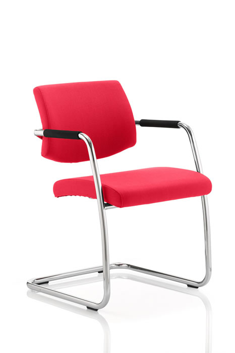 View Red Fabric Upholstered Visitor Chair Havanna information