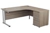 Kestral Grey Oak Corner Desk And Pedestal