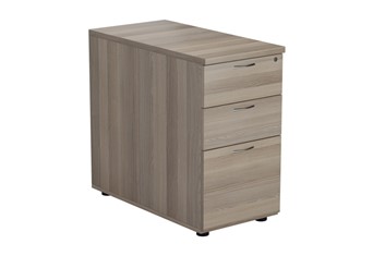 Kestral Grey Oak 3 Drawer Desk High Pedestal