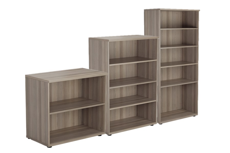 Grey Oak Bookcase Adjustable Shelves 3 Heights Kestral