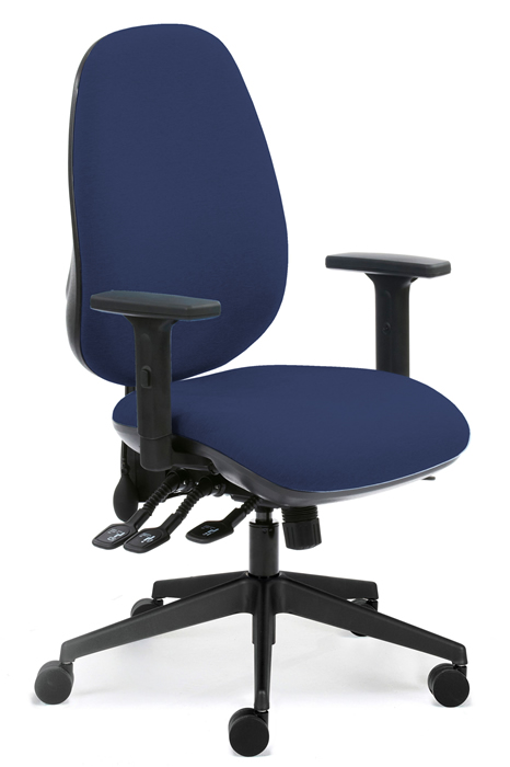 View Blue Ergonomic Operator Chair Tested To 28 Stones Height Adjustable Backrest Seat Slide Adjustment Adjustable Lumber Posture Plus information