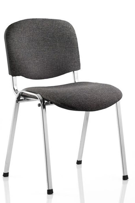 View Grey Fabric Chrome Frame Stacking Conference Chair Strong Chrome Frame Legs Deeply Padded Seat Back Rest Stackable Up To 12 High information