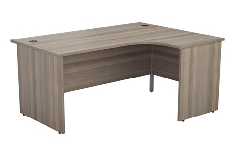 Kestral Grey Oak Panel Corner Workstation - Right Handed 1600mm