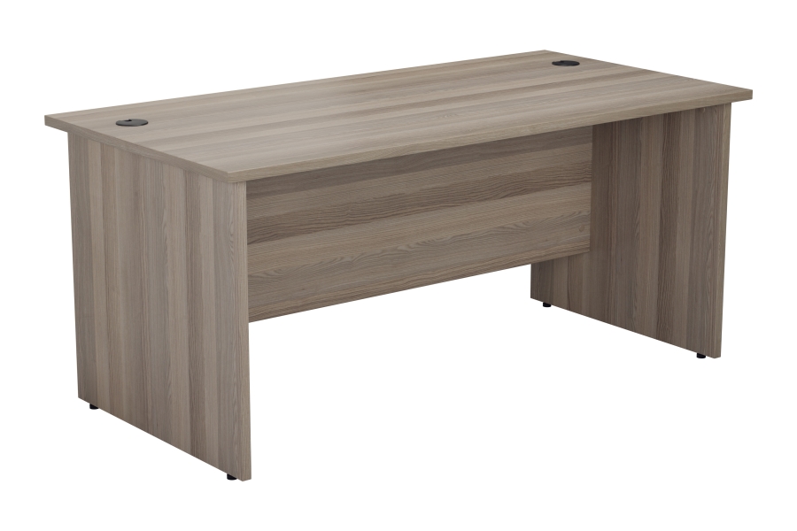 View Kestral Grey Oak Rectangular Panel Desk 1800mm 600mm Deep information