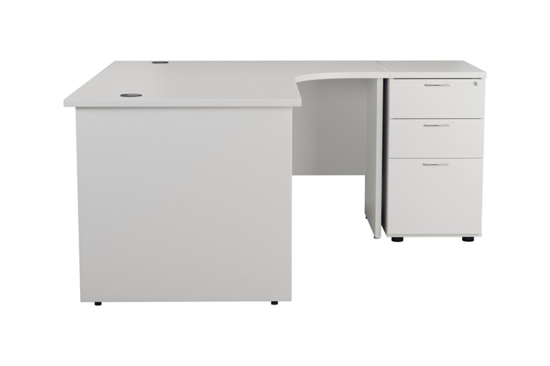 Kestral White Panel Desk And Pedestal