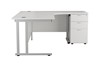 Kestral White Corner Desk And Pedestal