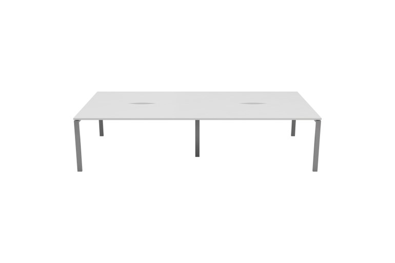 Kestral White 4 Person Double Bench Desk