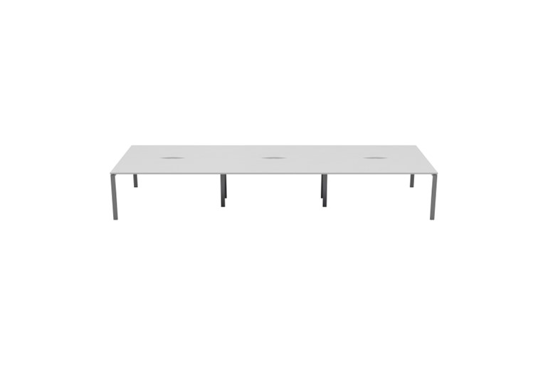 Kestral White 6 Person Double Bench Desk