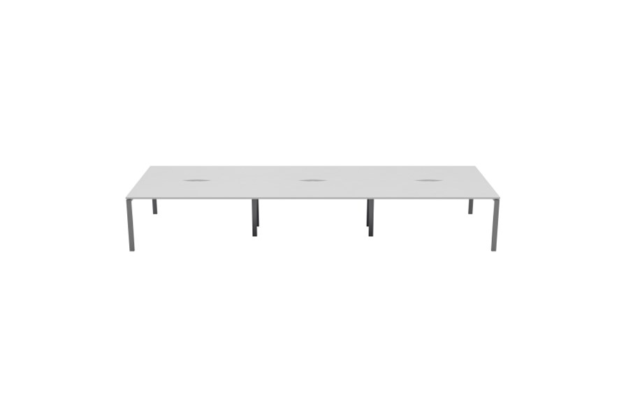 Kestral White 6 Person Double Bench Desk