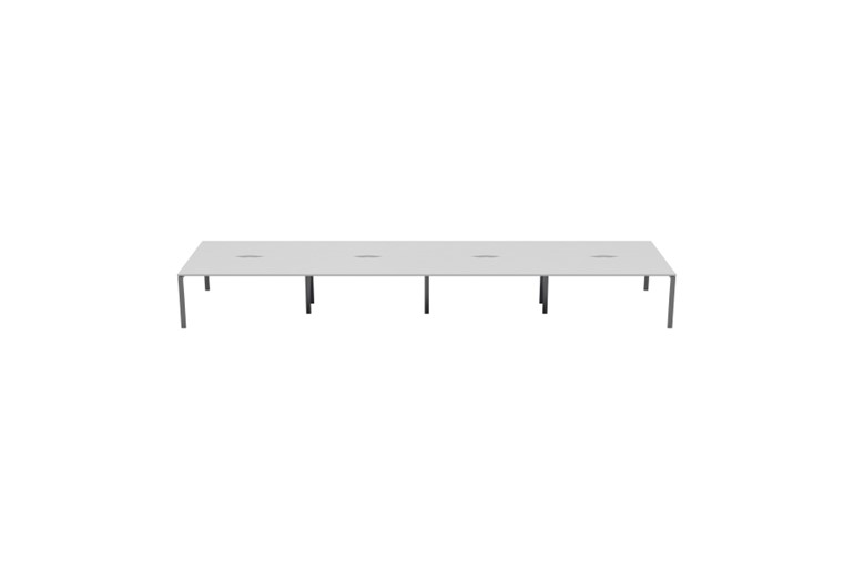 Kestral White 8 Person Double Bench Desk