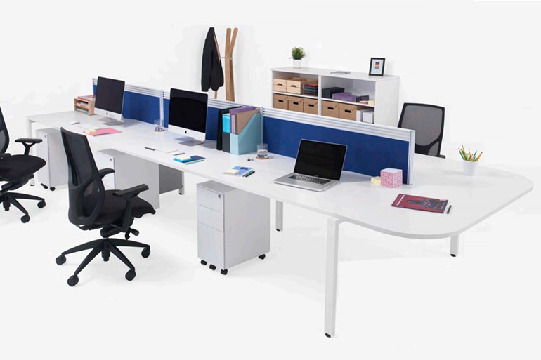 Kestral White D-End Bench Desk