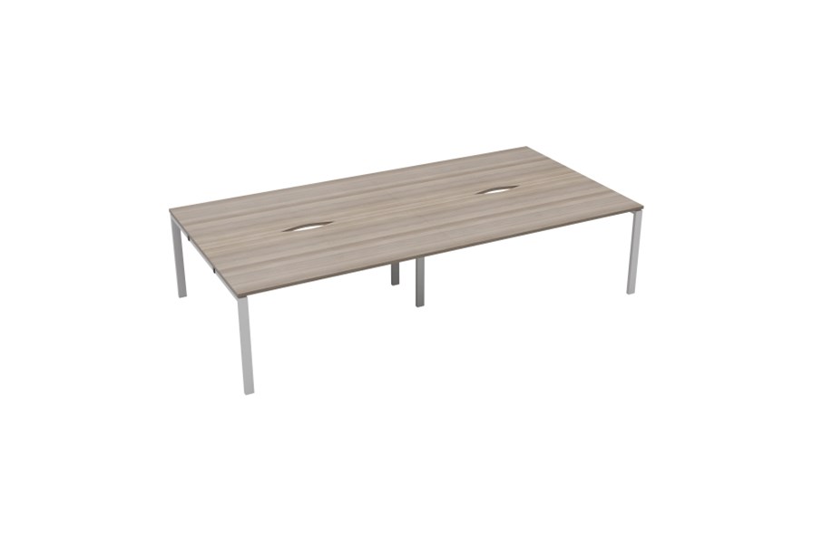 Pinch or double click to zoom Kestral Grey Oak 4 Person Double Bench Desk