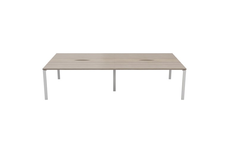 Kestral Grey Oak 4 Person Double Bench Desk