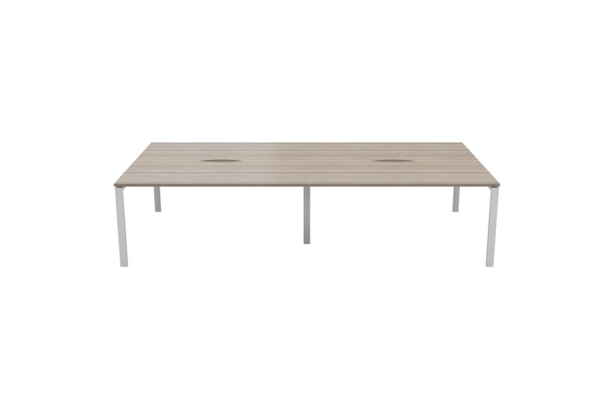 Pinch or double click to zoom Kestral Grey Oak 4 Person Double Bench Desk