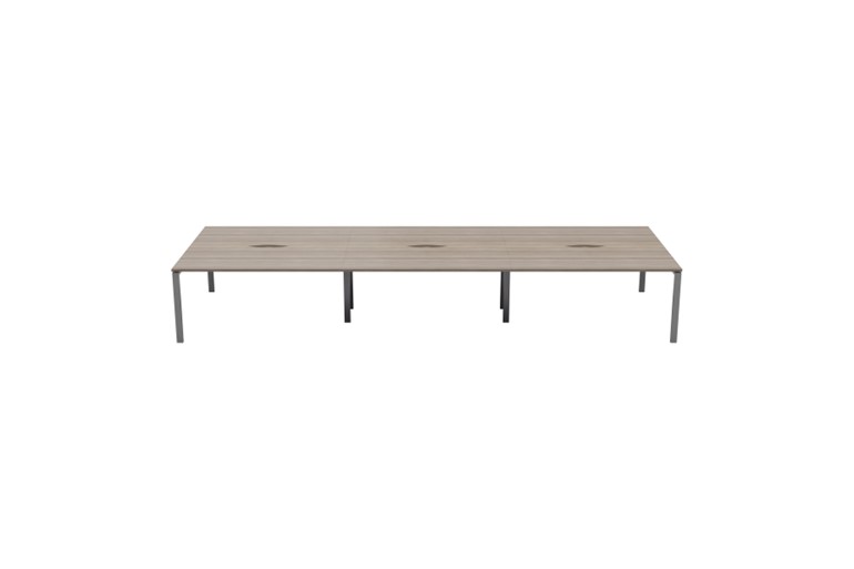 Kestral Grey Oak 6 Person Double Bench Desk