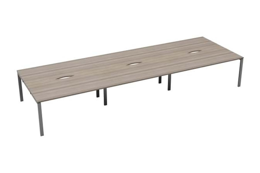 View Kestral Grey Oak 6 Person Bench Desk 3 Sizes information