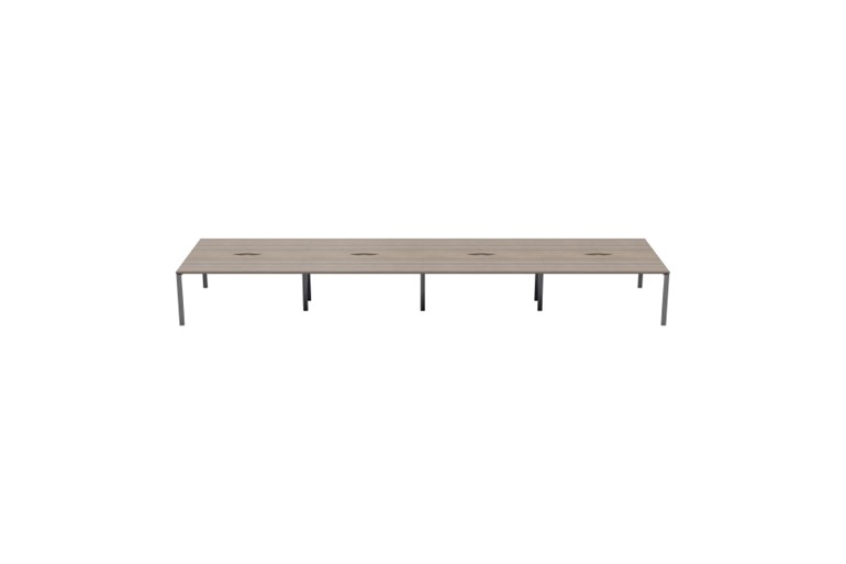 Kestral Grey Oak 8 Person Double Bench Desk