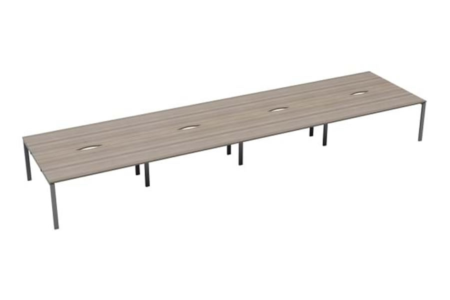 View Grey Oak 8 Person Bench Office Desk 8 x 1600mm x 800mm Kestral information