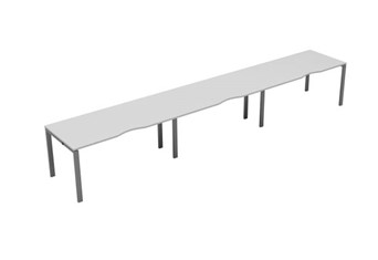 Kestral White Single 3 Person Bench Desk - 1200mm Silver
